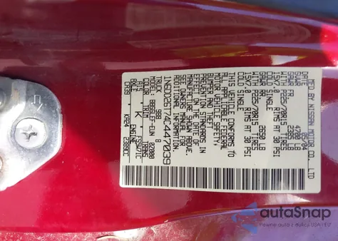 2004 Nissan Frontier Xe z USA, uszkodzony, nr VIN 1N6DD26T74C447039